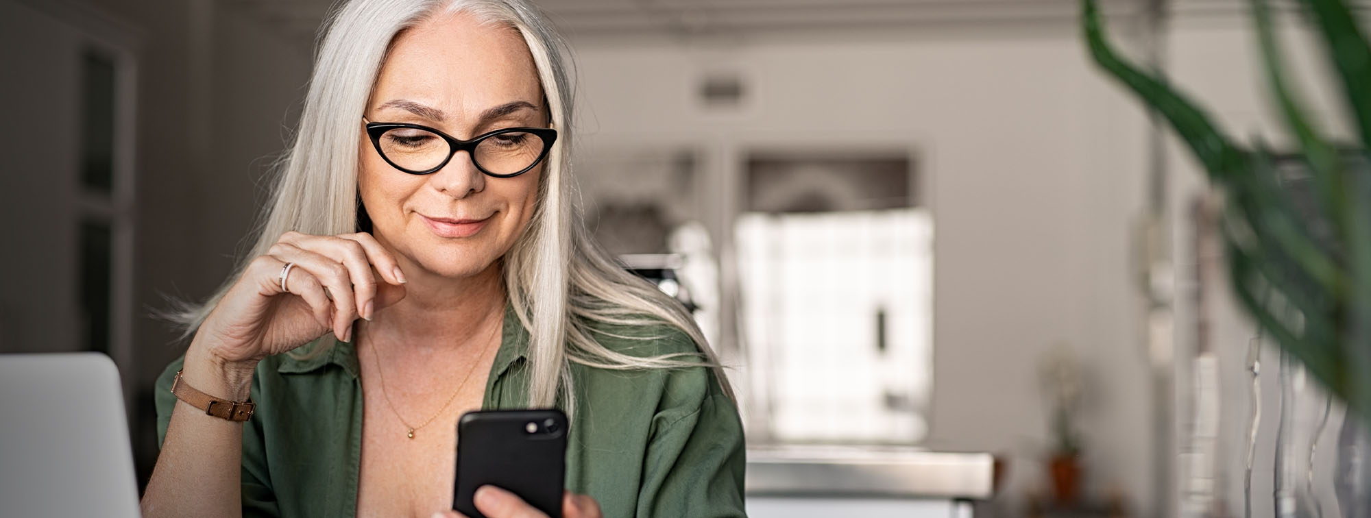 Woman using her phone