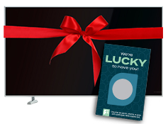 Scratch off ticket and tv