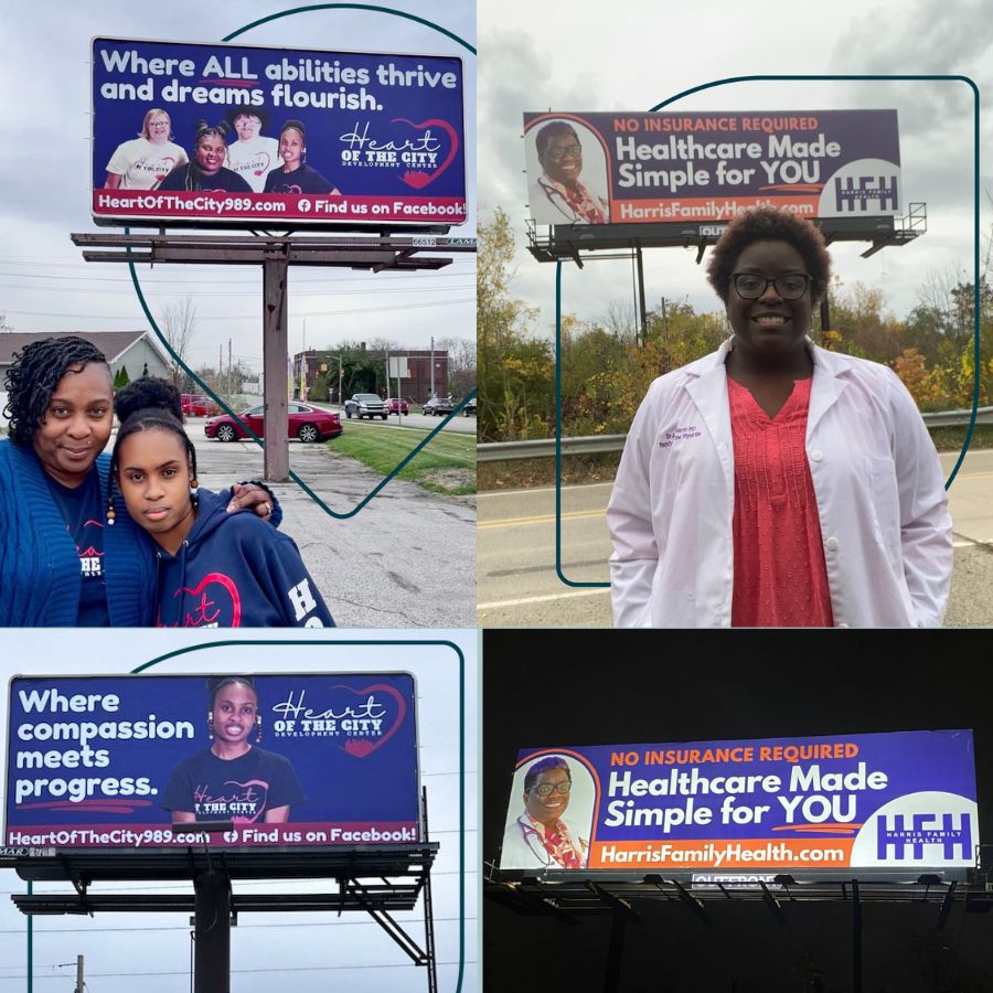 'Billboards of Inclusion' Winners Dr. Aisha Harris and Cherie Long