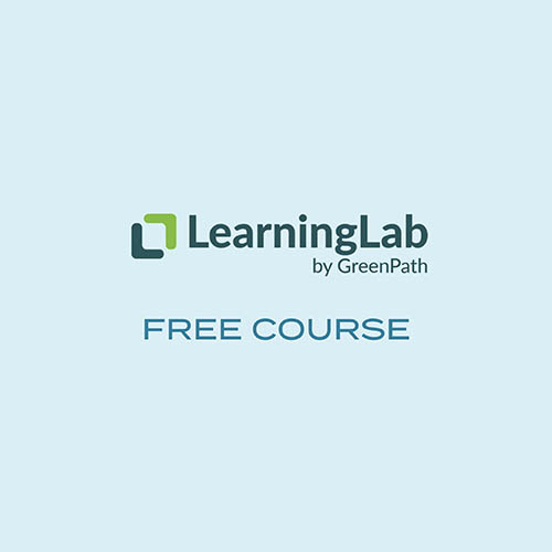 blue icon with greenpath learning lab