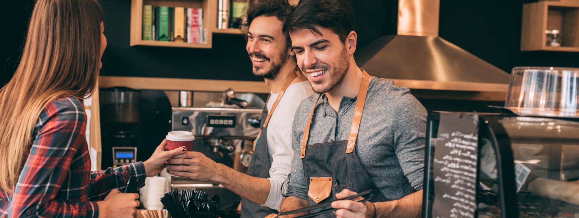 Grabbing coffee from local cafe