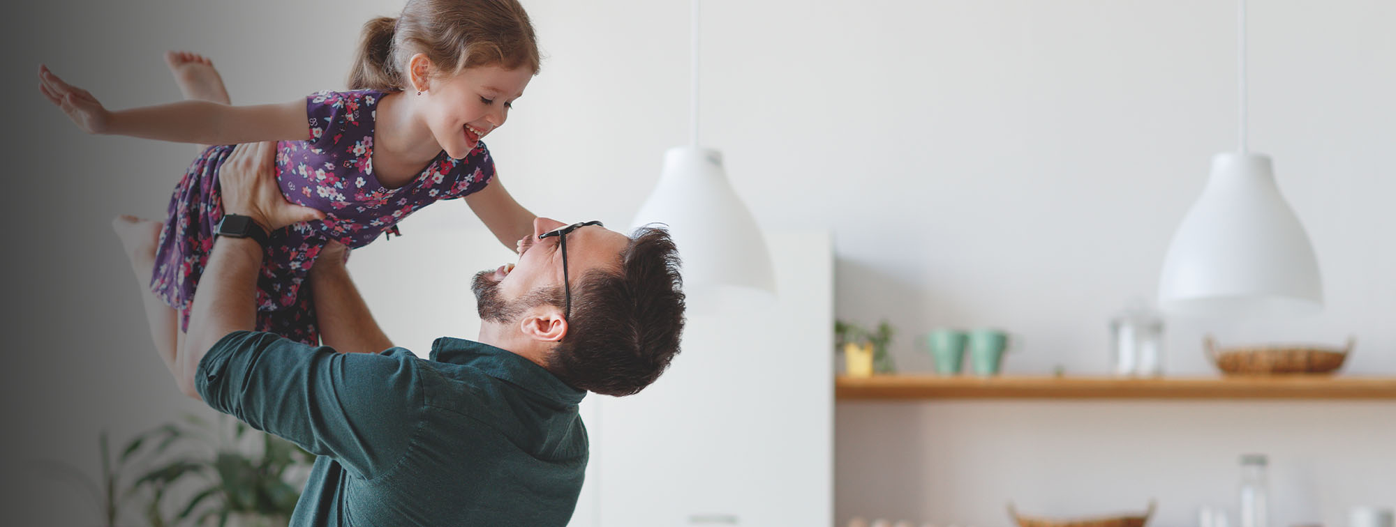 Father playing with daughter