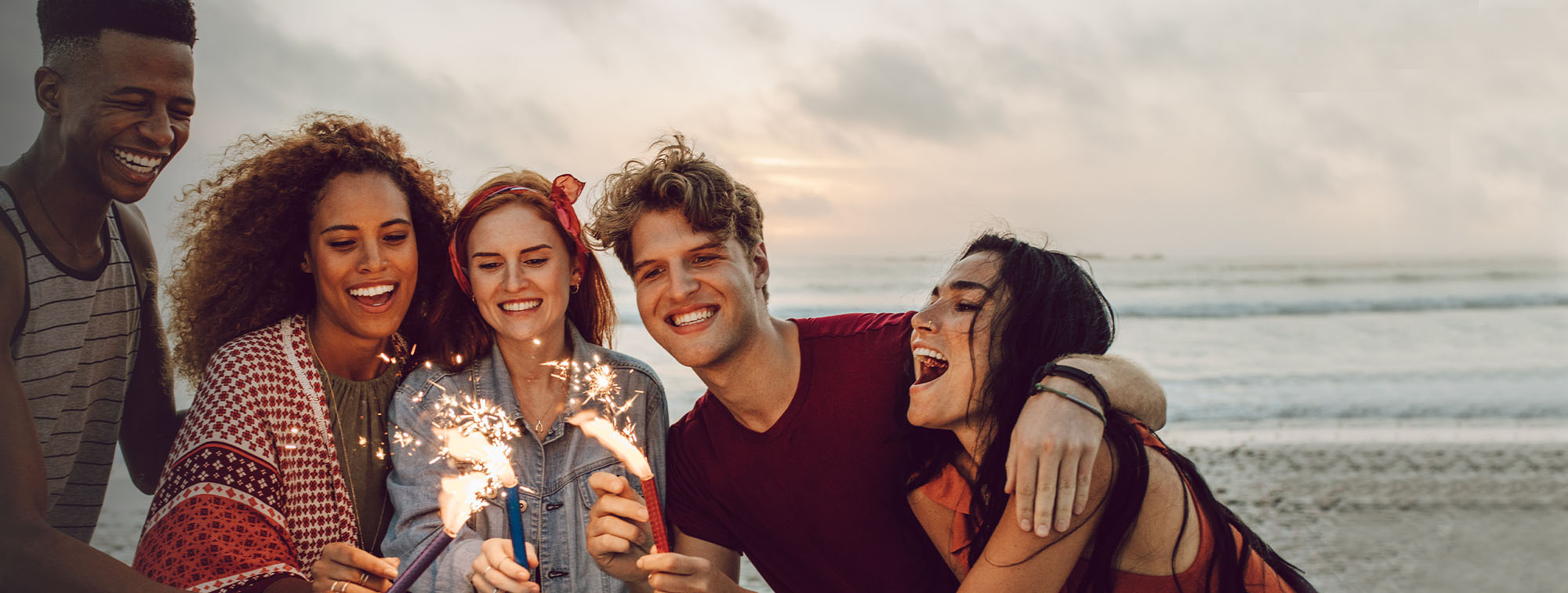 Group of friends on a beach