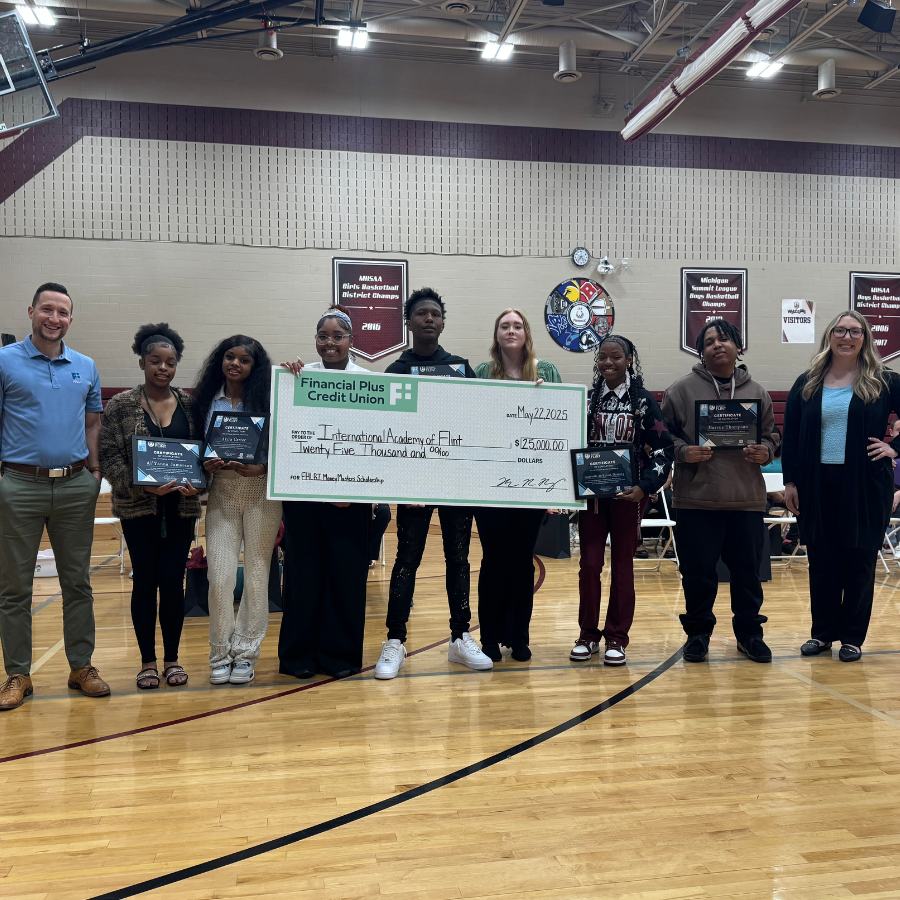 Financial Plus Credit Union, in partnership with the Federal Home Loan Bank of Indianapolis, awarded nine $2,500 scholarships to graduating seniors at the International Academy of Flint during the school’s Senior Honors Night.