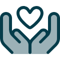 an icon of hands holding a heart