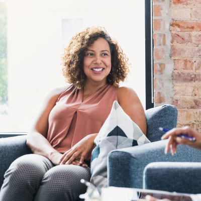 Woman during financial coaching session