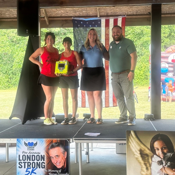Financial Plus Credit Union employees after finishing the London Strong 5K