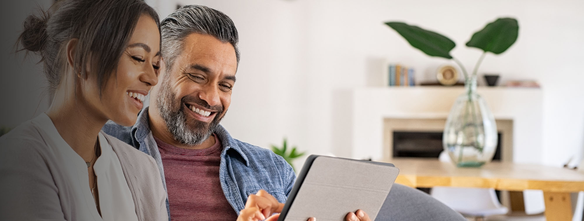 Couple using iPad together